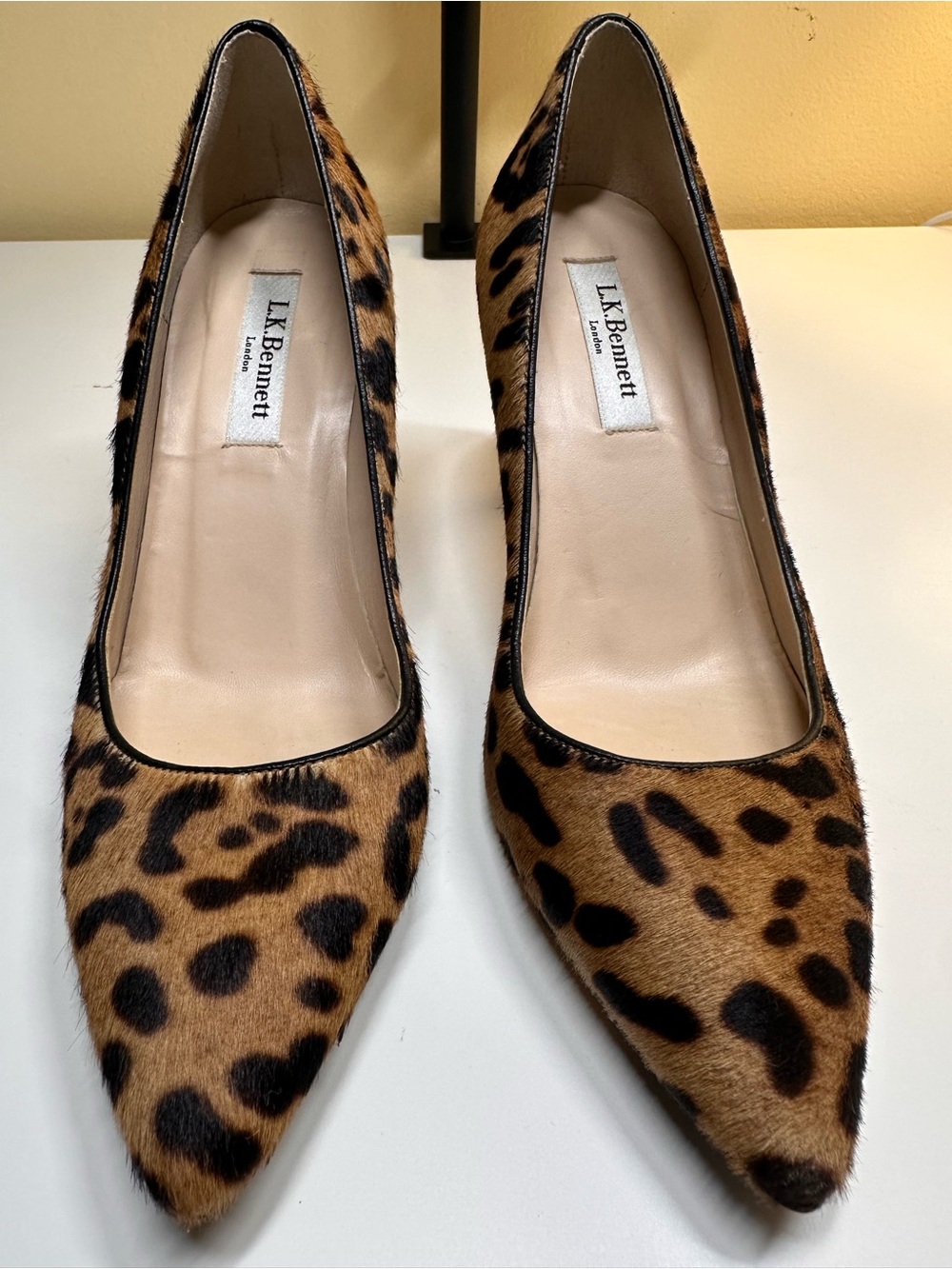 LK Bennett Leopard-Print Pointed Pumps in Brown and Black